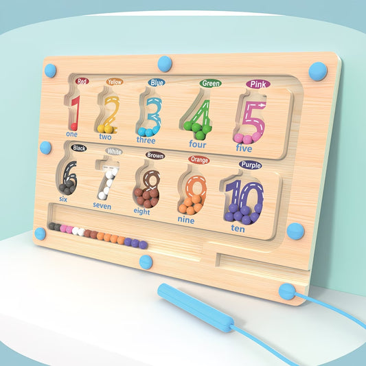 magnetic color number maze small wooden train magnetic maze